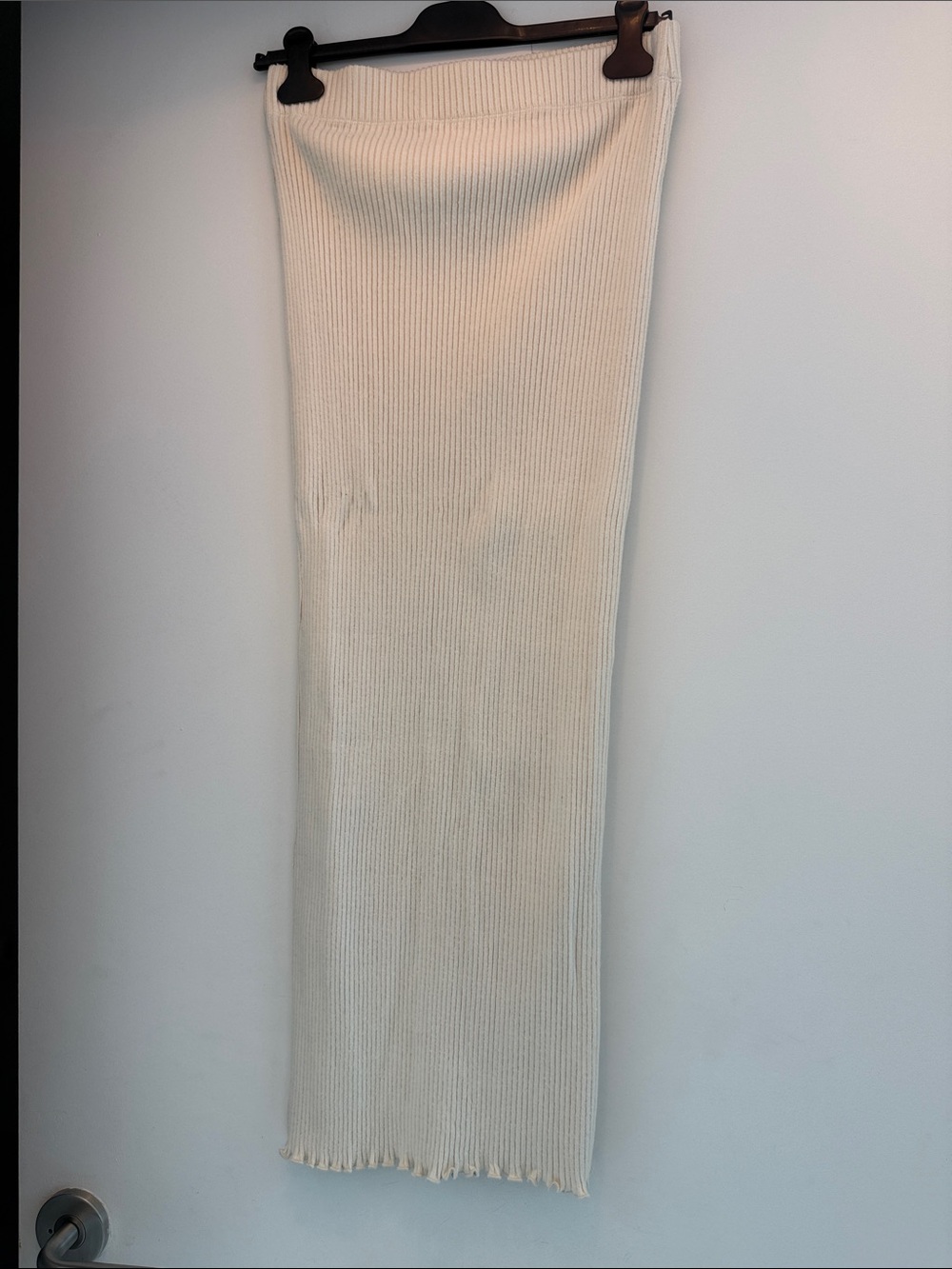 Zara Cream Ribbed Midi Skirt